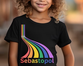 Sebastopol Rainbow Kid's Shirt, Sebastopol Shirt For Kids, Wine Country Kid Shirt, Northern California Kid Shirt, Sonoma County Gift For Kid