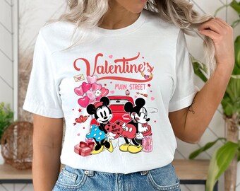 Disney Valentines Day On Main Street Tshirt, Minnie Mickey Valentines Day Tee, Disney Valentines Day Sweatshirt, Cute Valentines Gift