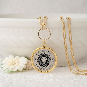 Narnia Necklace Aslan Lion Necklace Courage Dear Heart Necklace Narnia Jewelry CS Lewis Chronicles Of Narnia Gifts Graduation Gifts