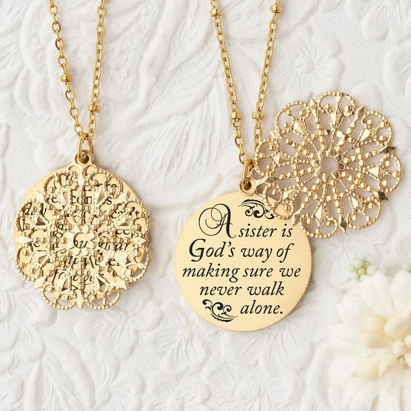 Sister Gift Sister Necklace Gift for Sister A sister is God's way of making sure we never walk alone Sister Jewelry Sister Wedding Gift