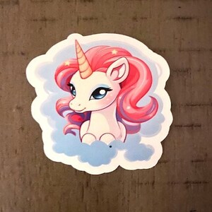 Pegatina Unicornio/Pegatinas infantiles/calcomanías para botella de agua, portátil, libros, cualquier superficie/Pegatinas impermeables