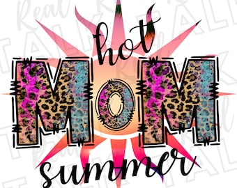 Hot Mom Summer Sublimation PNG file|Beach Scenes|Digital file