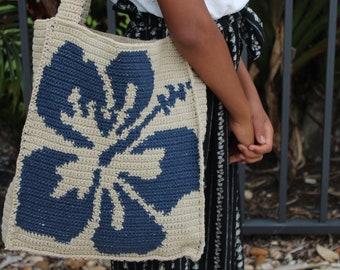 Handmade Crochet Hibiscus Bag | Summer | Accessory/Bag