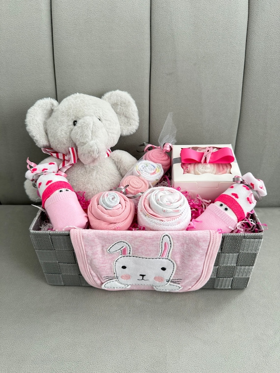 Hattie's Gifts New Baby Girl Gift Set – Baby Shower Gifts And Baby Essentials For Newborn Includes Elephant Comforter, Clothes, Milestone Cards, 10-Piece New Mum Gifts & Keepsakes (Newborn - View #6