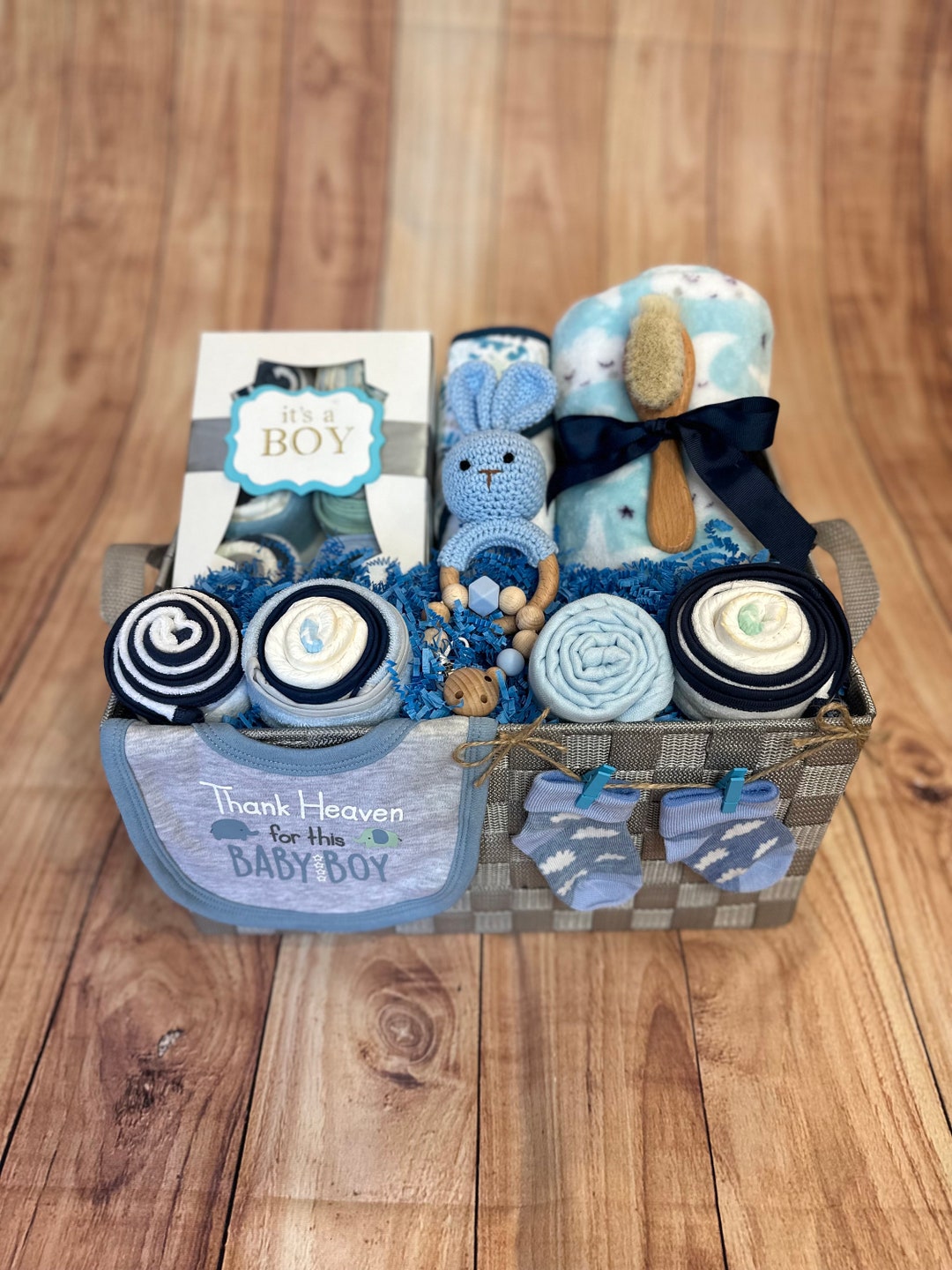Deluxe Baby Boy Gift Basket/new Baby Gift Basket/baby Shower Gift