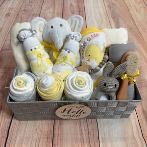 Neutral Baby Gift Basket, New Baby Gift Basket, Baby Shower Gift, Welcome Baby Gift, Baby Gift Basket, Unique Baby Gift Basket
