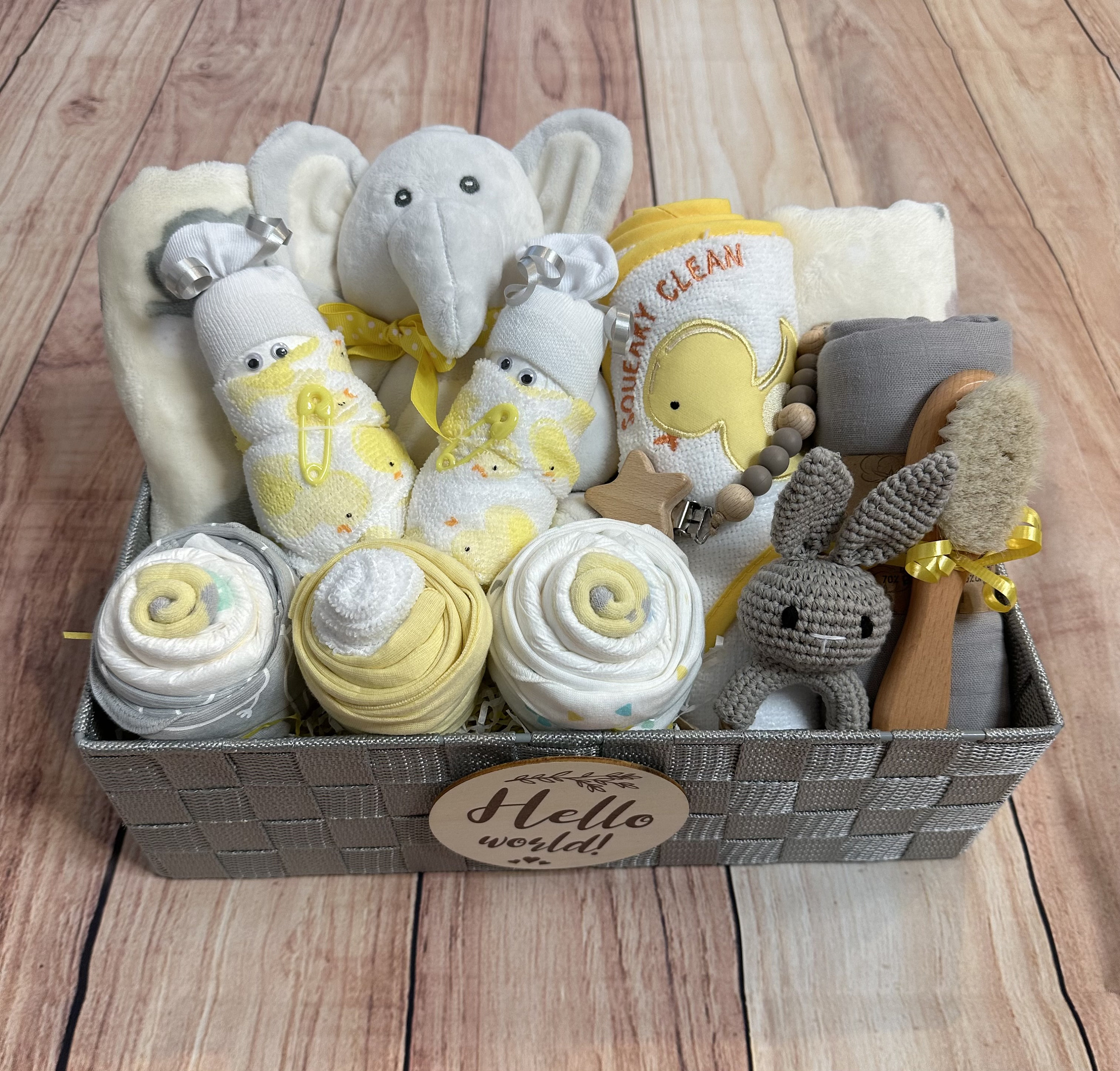 Neutral Baby Shower Prize Baskets Neutral Baby Gift Basket, New