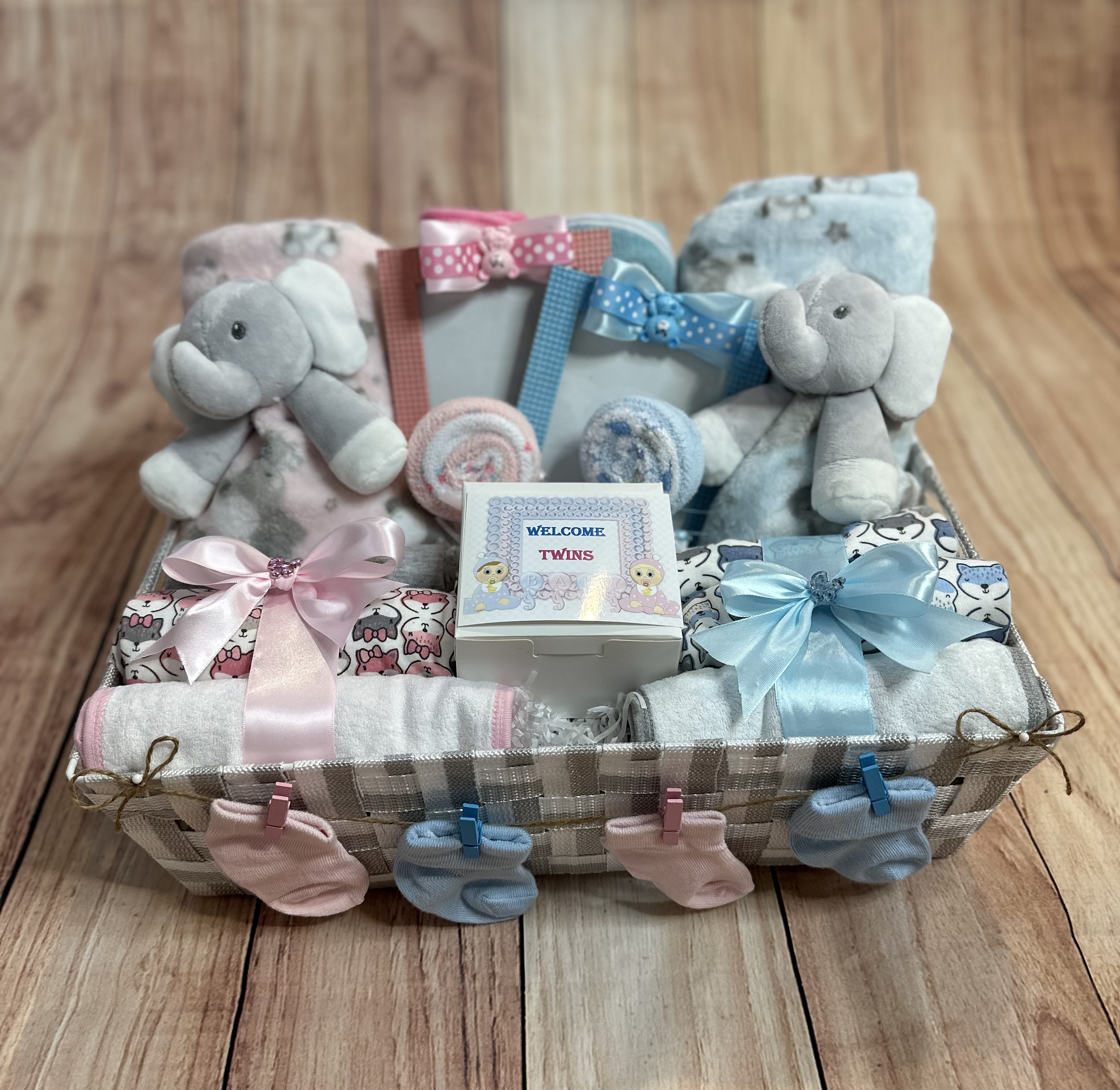 Baby Twins Gift Basket/boy & Girl Twins Gift Basket/unique Twins Gift