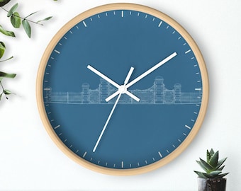 Reloj de pared con diseño de portón de carruaje de 1901, silencioso, sin tictac, 25 cm, marco de madera.