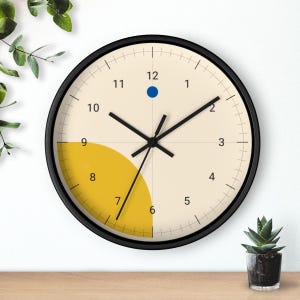 Bauhaus-väggklocka, tyst, icke-tickande, 25 cm, träram, present till historieälskare