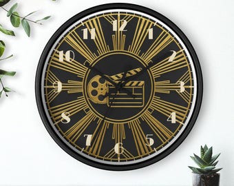 Reloj de pared con forma de carrete de película, decoración de cine, reloj para cine en casa, regalo para amantes del cine, silencioso, 25 cm, envío gratis.