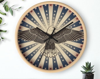 Reloj de pared Eagle, silencioso, 25 cm, marco de madera, envío gratis.