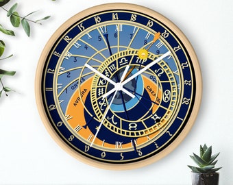 Prague Orloj Astronomical Clock Inspired Wall Clock | Historical Decor, Artistic Clock, Unique Home or Office Accent, Prague, Czech Republic