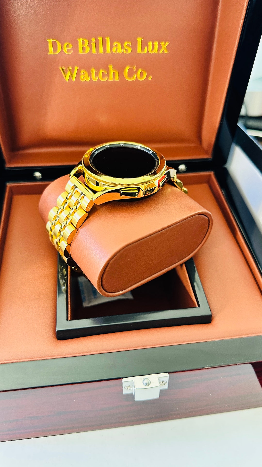 Custom 24k Gold Plated 46mm Samsung Galaxy Watch 4, Stainless