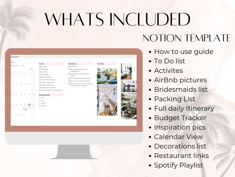 Editable Party Planning Notion Template for Bachelorette Party With ...