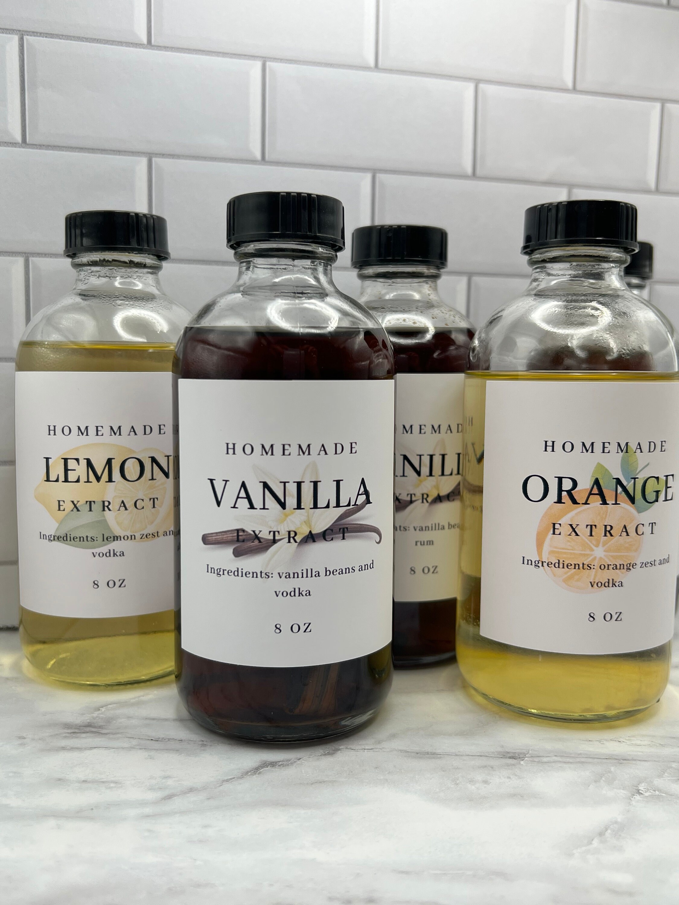 Vanilla Rum Extract Labels,minimalist Label,water and Oil Resistant ...