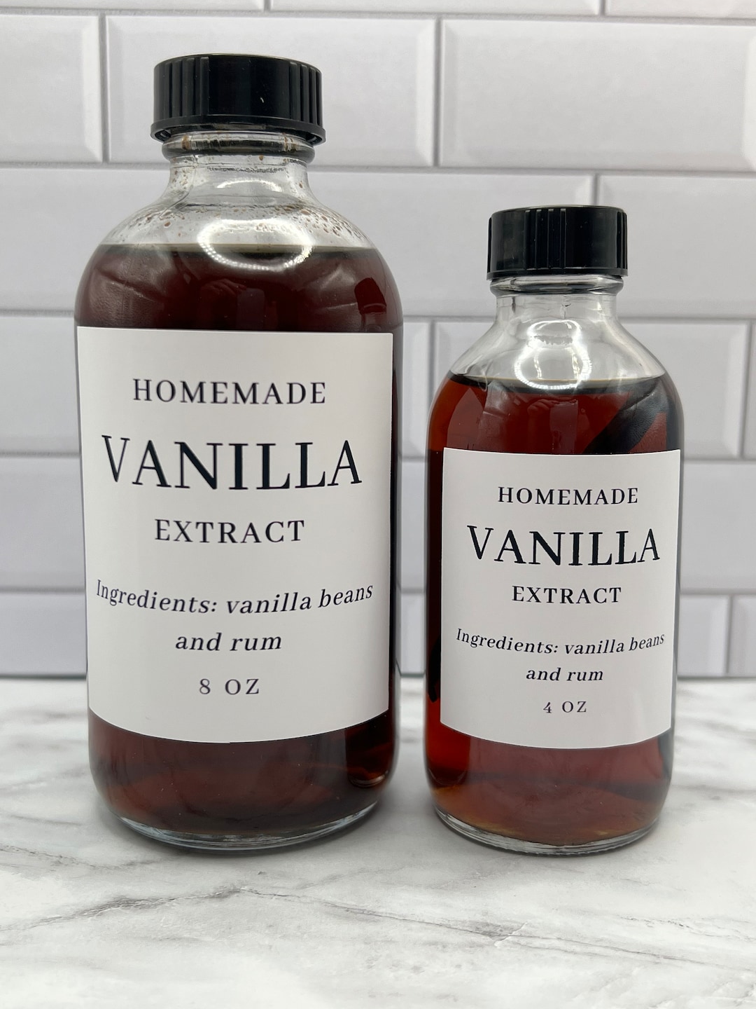 Vanilla Rum Extract Labels,minimalist Label,water and Oil Resistant