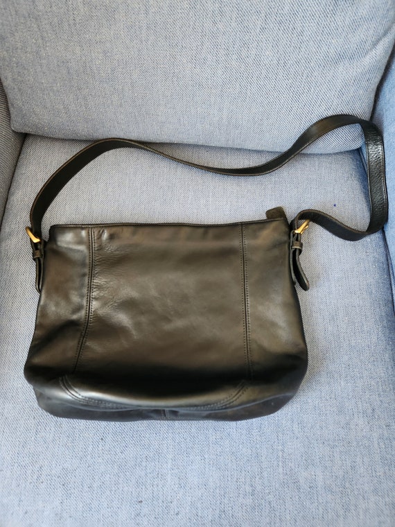 バッグ old COACH leather shoulderbag black Coach Black Leather Shoulder Bag – Duniz Vintage