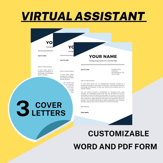 Virtual Assistant Cover Letter Ready to Use Resume CV Template