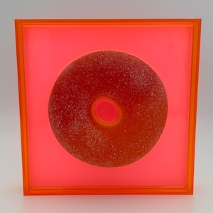 3D Giant Resin Gummy Peachio Ring - Pop Art, Candy Art, Dopamine Art, Wall Decor, Maxamalism, Faux Food, Food Art, Gift, Home, Handmade