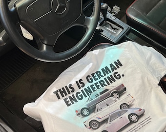 German Engineering T-Shirt - Mercedes/BMW/Porsche - Vintage Style Graphic for car lovers, enthusiasts, boys, girls, car community - European