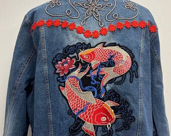 ジャケット・アウター Cord Embroidery Detail Denim Jacket TCB Studded Women's Denim Jacket - Graceland Official Store