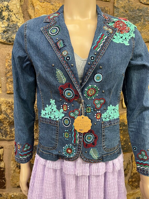 ジャケット・アウター Cord Embroidery Detail Denim Jacket Cord Embroidery Detail Denim