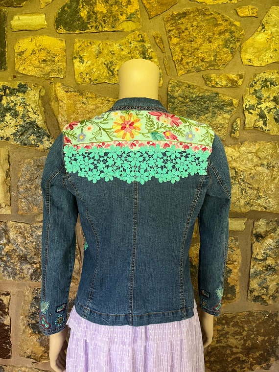 ジャケット・アウター Cord Embroidery Detail Denim Jacket Mame Kurogouchi】Cord Embroidery Detail Denim Jacket - black