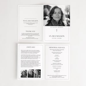 Funeral Program Template, Editable Photo Funeral Program, CANVA Memorial Program, Celebration of Life, Printable Funeral Program, Bi-fold