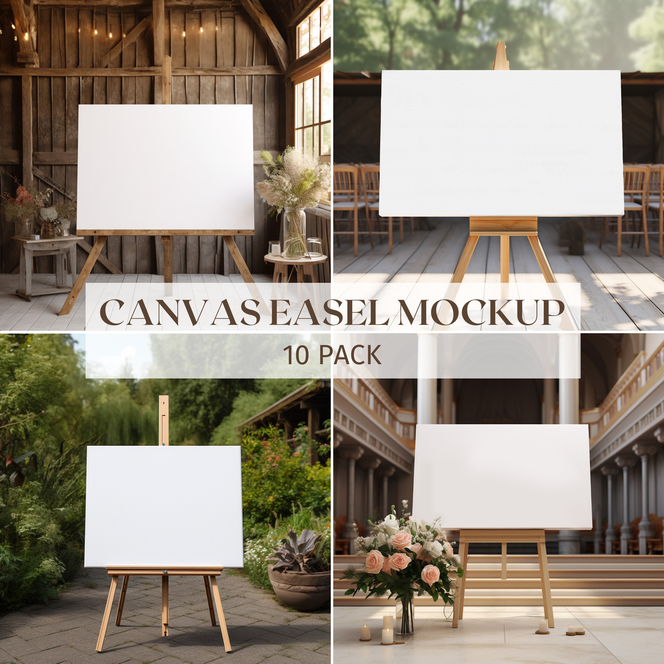 Small Blank Canvas, Mini Canvas, Set of 2, Mini Artist Blank Canvas, Frame  3x3inch 7x7cm Mini Wood Display Easel, Mini Canvas With Easel 