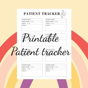 Digital Patient Planner | patient tracker | dental hygiene student | dental student planner | RDH | dentist | tooth stationary | minimal
