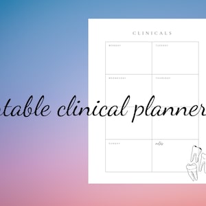 Digital Dental Planner | dentistry planner | dental hygiene clinicals | dental student planner | RDH | dentist | tooth stationary | minimal