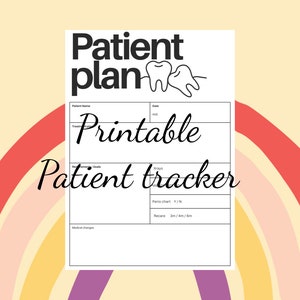 Digital Patient Planner | patient tracker | dental hygiene student | dental student planner | RDH | dentist | tooth stationary | minimal