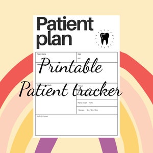 Digital Patient Planner | patient tracker | dental hygiene student | dental student planner | RDH | dentist | tooth stationary | minimal
