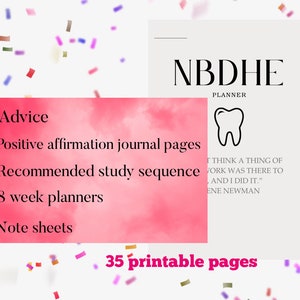 NBDHE dental hygiene boards printable planner | Dental Planner | dentistry | dental hygiene clinicals | dental student planner | RDH