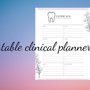 Digital Dental Planner | dentistry planner | dental hygiene clinicals | dental student planner | RDH | dentist | tooth stationary | minimal
