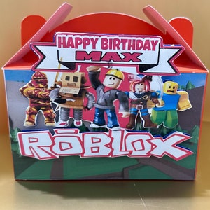 3D Customizable Roblox Cardboard Favor Box, Treat Box