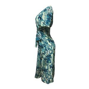Vintage Adrianna Papell SNAKE SKIN Silk WRAP Dress Size 6 image 2