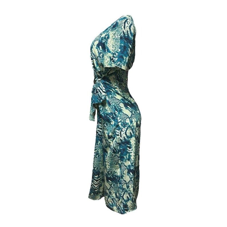Vintage Adrianna Papell SNAKE SKIN Silk WRAP Dress Size 6 image 2