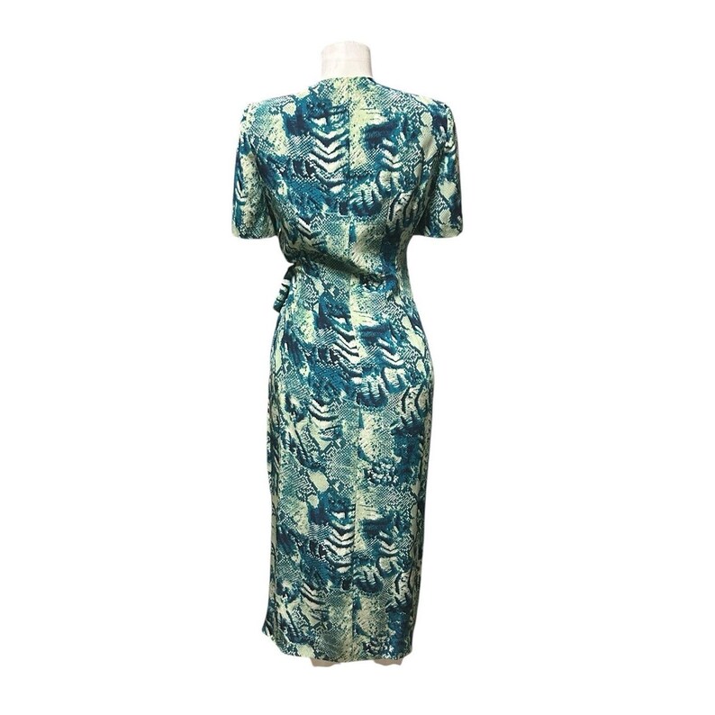Vintage Adrianna Papell SNAKE SKIN Silk WRAP Dress Size 6 image 3