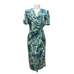 Vintage Adrianna Papell SNAKE SKIN Silk WRAP Dress Size 6 image 1