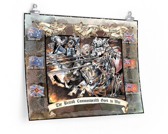 The British Commonwealth Goes to War! - British WW1 Propaganda-style Poster