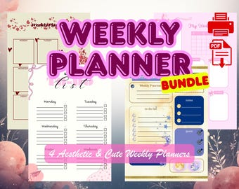 Weekly Planner Bundle | Minimalist Designs (PDF Download