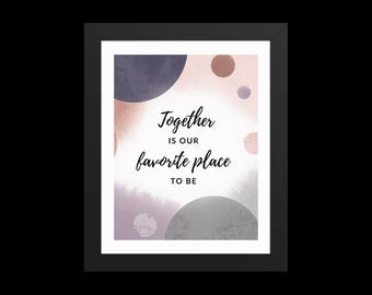Favorite Place Framed Wall Art | Romantic Couple Print | Marriage Wall Decor | Anniversary Gift for Husband or Wife