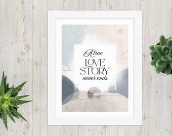 True Love Framed Wall Art | Romantic Couple Print | Marriage Wall Decor | Anniversary Gift for Husband or Wife**
