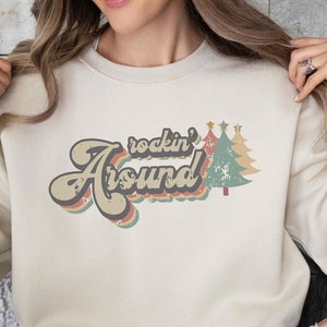 christmas sweatshirt, womens christmas, merry christmas, christmas squad, christmas hoodies, christmas, christmas sweater, christmas gifts, rocking around the christmas tree, rocking around, christmas tree.