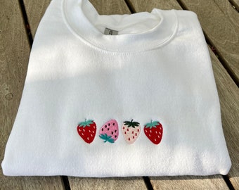 Strawberry Embroidered Sweatshirt