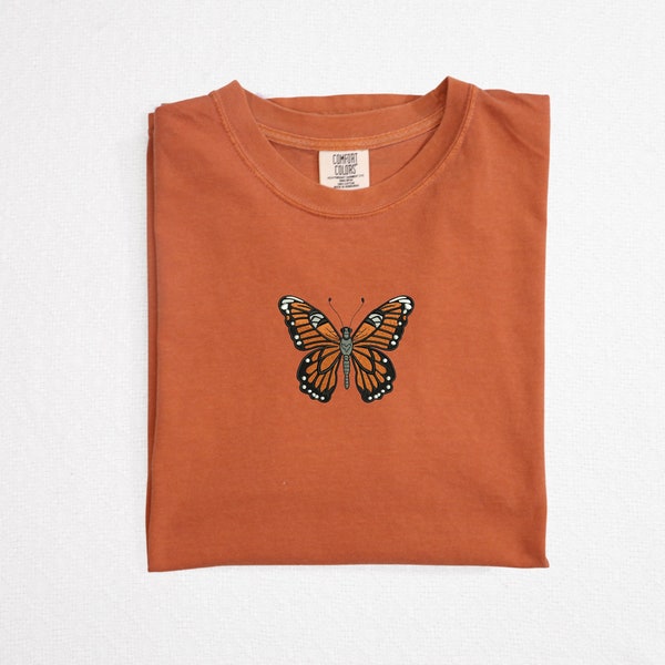 Butterfly Comfort Colors Embroidered T-Shirt