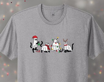 Cats Christmas T-Shirt, Christmas Shirt, Funny X-Mas T-Shirt, Cat Lovers, Holiday T-Shirt