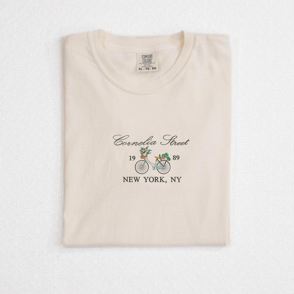 Cornelia Street New York Comfort Colors Embroidered T-Shirt